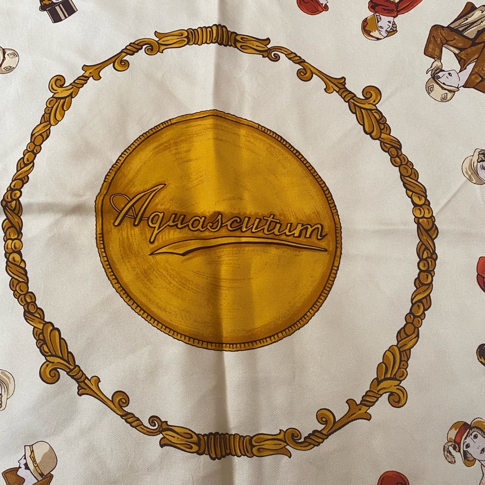 VTG 70’s Aquascutum 1920s Fashion Girls Ladies Silk Scarf - Picture 3 of 9